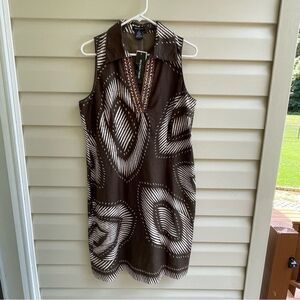 NWT SPENSE BROWN GEOMETRICAL PATTERN SIZE 14 DRESS